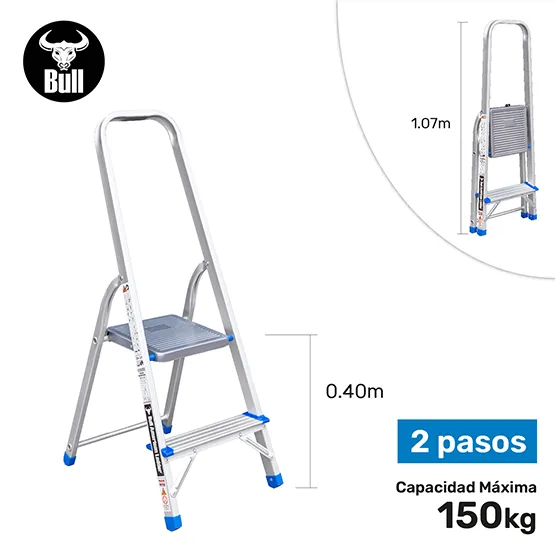 ESCALERA ALUMINIO BANQUETA 2 PASOS
